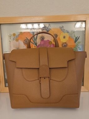 Senreve Medium Maestra Bag In Camel Pebbled Leather